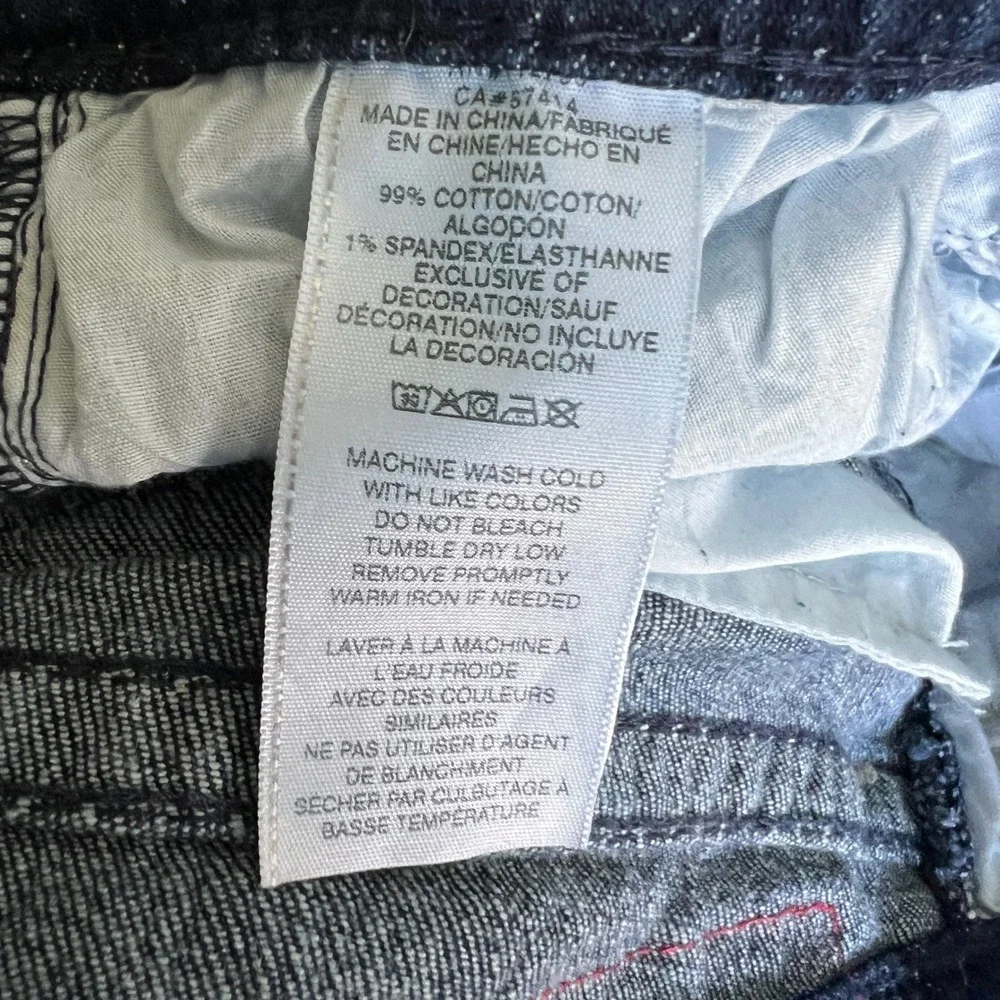 True Religion Ricki Relaxed Straight Jeans Size 33 Super T White Big Stitch Mens